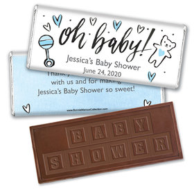 Personalized Bonnie Marcus Baby Shower Icons Embossed Chocolate Bar & Wrapper