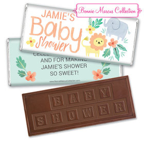Personalized Bonnie Marcus Safari Fun Baby Shower Embossed Chocolate Bar & Wrapper