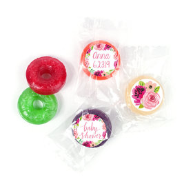 Personalized Bonnie Marcus Baby Shower Painted Petals LifeSavers 5 Flavor Hard Candy