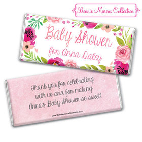 Personalized Bonnie Marcus Baby Shower Painted Petals Chocolate Bar & Wrapper