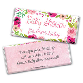 Personalized Bonnie Marcus Baby Shower Painted Petals Chocolate Bar Wrappers