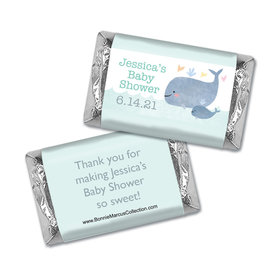 Personalized Bonnie Marcus Baby Shower Hershey's Miniatures Wrappers Baby Whale