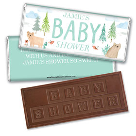 Personalized Bonnie Marcus Baby Shower Baby Bear Embossed Chocolate Bar & Wrapper