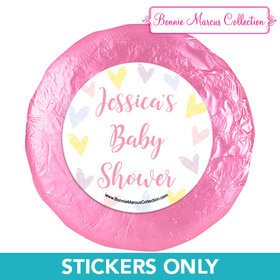 Personalized Bonnie Marcus Pastel Baby Shower 1.25in Stickers (48 Stickers)