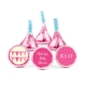 Personalized Bonnie Marcus Baby Shower Chevron Banner Girl Hershey's Kisses