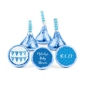 Personalized Bonnie Marcus Baby Shower Chevron Banner Boy Hershey's Kisses