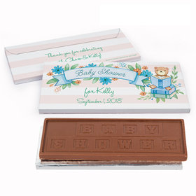 Deluxe Personalized Baby Shower Story Time Embossed Chocolate Bar in Gift Box