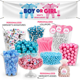 Personalized Gender Reveal Onesies Deluxe Candy Buffet