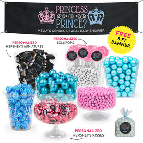 Personalized Gender Reveal Prince or Princess Deluxe Candy Buffet