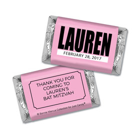 Bat Mitzvah Personalized Boldly Pink Miniatures Wrappers