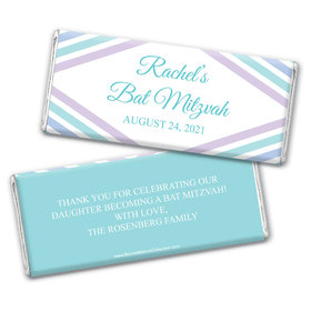 Personalized Bonnie Marcus Bat Mitzvah Traditional Stripes Chocolate Bar & Wrapper