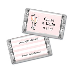 Bonnie Marcus Collection Engagement Pink Champagne Personalized Mini Candy Bar Wrapper