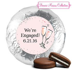 Bonnie Marcus Collection Engagement Pink Champagne Milk Chocolate Drenched Oreo Cookies Foil Wrapped