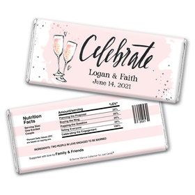 Bonnie Marcus Collection Personalized Chocolate Bar Engagement Pink Champagne Personalized Hershey Bar Wrapper s