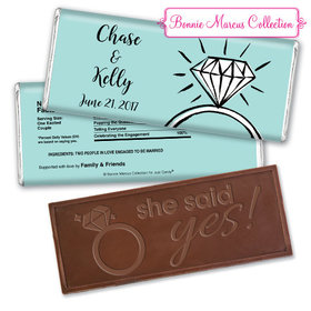 Bonnie Marcus Collection Personalized Embossed Chocolate Bar Personalized & Wrapper Bada Bling Engagement Favors