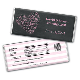 Bonnie Marcus Collection Personalized Chocolate Bar Wrappers Chocolate and Wrapper Sweetheart Swirl Engagement