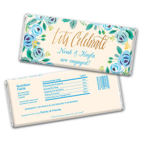 Bonnie Marcus Collection Personalized Chocolate Bar Chocolate & Wrapper Here's Something Blue Engagement Favors
