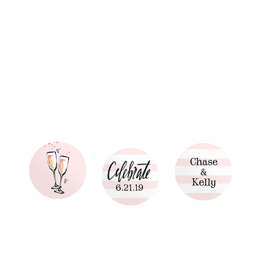 Personalized Bonnie Marcus Engagement Champagne 3/4" Stickers for Hershey's Kisses