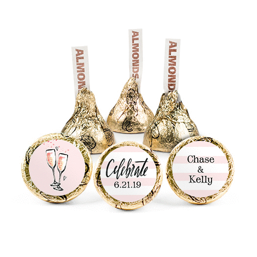 Personalized Bonnie Marcus Engagement Champagne Hershey's Kisses