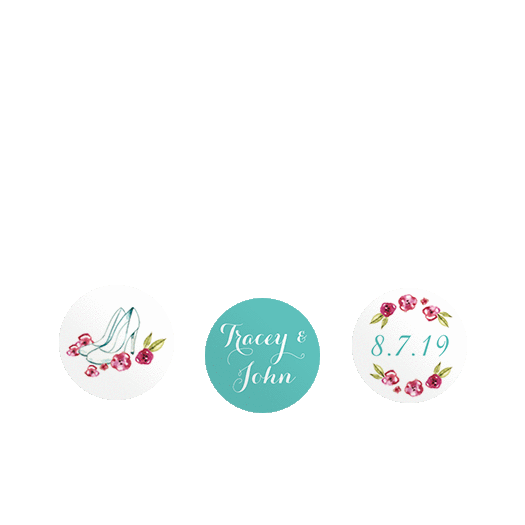 Personalized Bonnie Marcus Engagement Chic Couple 3/4" Stickers for Hershey's Kisses