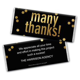 Personalized Bonnie Marcus Business Many Thanks Chocolate Bar Wrappers Only