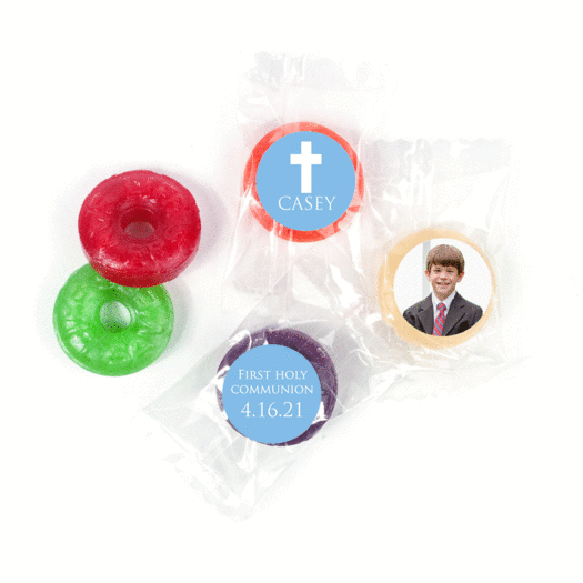 Personalized Boy First Communion Religious Symbols Life Savers 5 Flavor Hard Candy