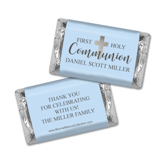 Personalized Bonnie Marcus Boy First Communion Shimmering Cross Mini Wrappers Only