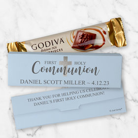 Personalized Godiva Chocolate Box First Communion - Blue Candy Bars