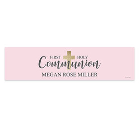 Personalized Bonnie Marcus Girl Communion Shimmering Cross 5 Ft. Banner