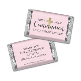Personalized Bonnie Marcus Girl First Communion Shimmering Cross Hershey's Miniatures