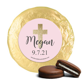 Personalized Girl First Communion Shimmering Cross Chocolate Covered Oreos