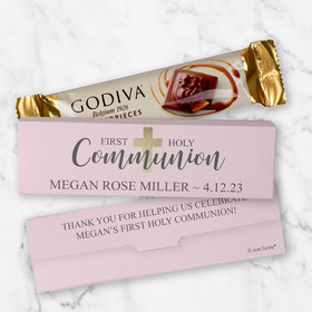 Personalized Godiva Chocolate Box First Communion - Pink Candy Bars