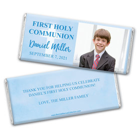 Personalized Bonnie Marcus Boy First Communion Faded Cross Chocolate Bars