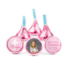 Personalized Bonnie Marcus Girl First Communion Faded Cross Hershey's Kisses