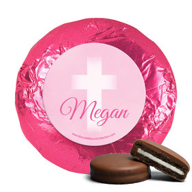 Personalized Girl First Communion Faded Cross Chocolate Covered Oreos