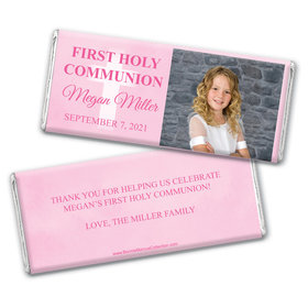 Personalized Bonnie Marcus Girl First Communion Faded Cross Chocolate Bars