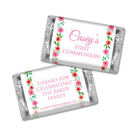 Personalized Bonnie Marcus Girl First Communion Bold Florals Hershey's Miniatures