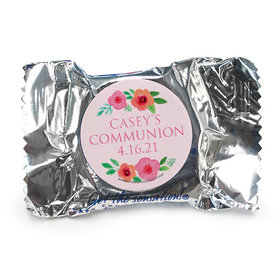 Personalized Girl First Communion Bold Florals York Peppermint Patties