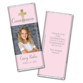 Personalized Bonnie Marcus Girl First Communion Glitter Cross Chocolate Bars