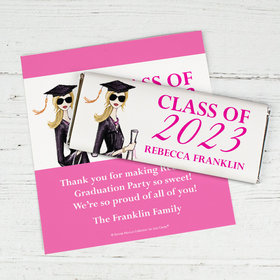Personalized Bonnie Marcus Graduation Gorgeous Blonde Chocolate Bar Wrappers Only