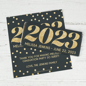Personalized Bonnie Marcus Year of Glitter Graduation Chocolate Bar Wrappers