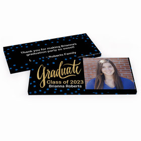 Deluxe Personalized Graduation Dots Graduate Chocolate Bar in Gift Box