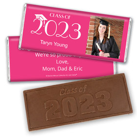 Personalized Bonnie Marcus Collection Solid Color Graduation Embossed Chocolate Bar