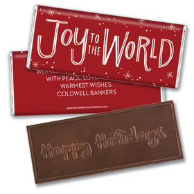 Personalized Bonnie Marcus Christmas Joy to the World Embossed Chocolate Bar & Wrapper