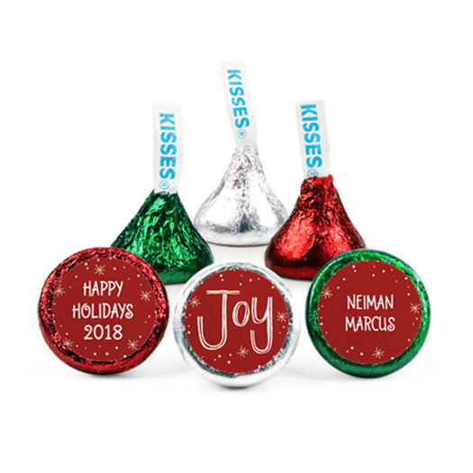 Personalized Bonnie Marcus Christmas Joy to the World Hershey's Kisses