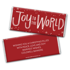 Personalized Bonnie Marcus Christmas Joy to the World Chocolate Bar & Wrapper