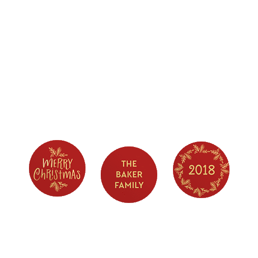 Personalized Bonnie Marcus Christmas Joyful Gold 3/4" Stickers for Hershey's Kisses