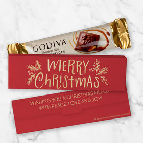 Personalized Christmas Joyful Gold Godiva Mini Masterpiece Chocolate Bar in Gift Box