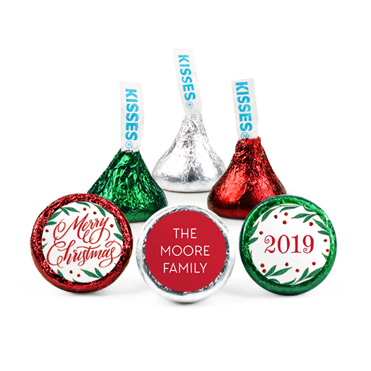 Personalized Bonnie Marcus Christmas Holiday Spirit Hershey's Kisses