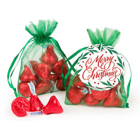 Bonnie Marcus Christmas Hershey's Kisses in Organza Bags with Gift Tag